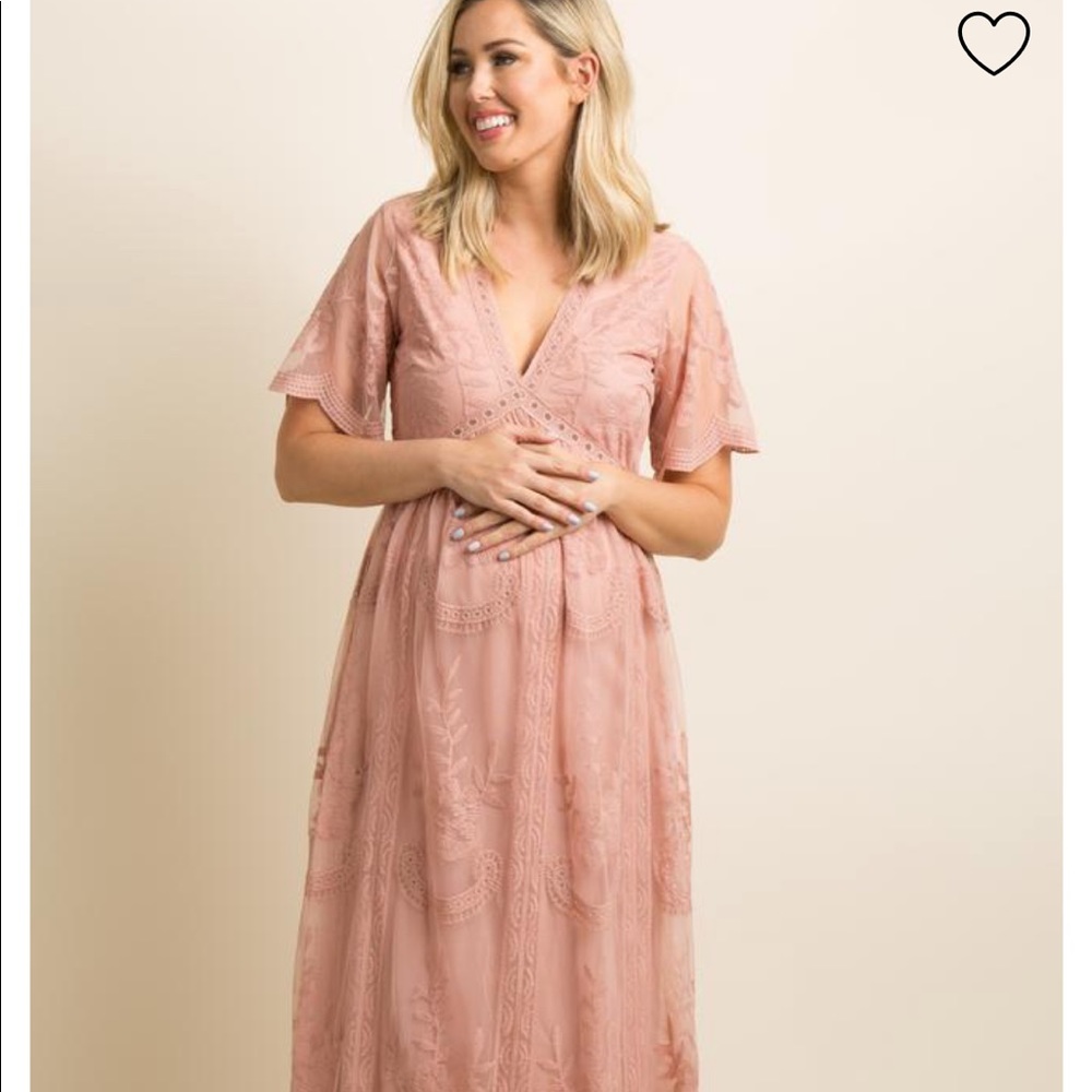 COPY - Pink Blush Lace Dress/Maternity
